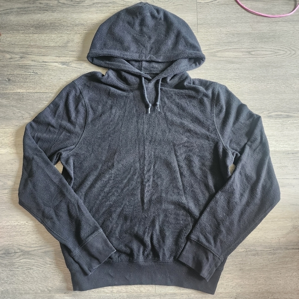 Knit For J. Crew Black Hooded Sweatshirt Hoodie Women's Medium M Casual Basic